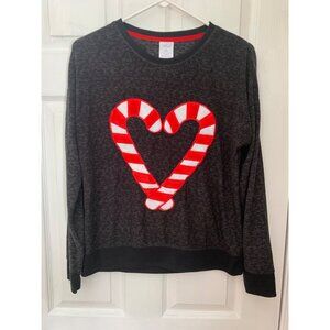 Secret Treasures Candy Cane Heart Christmas Sleep Top M 8-10 Cozy Soft Loungewea